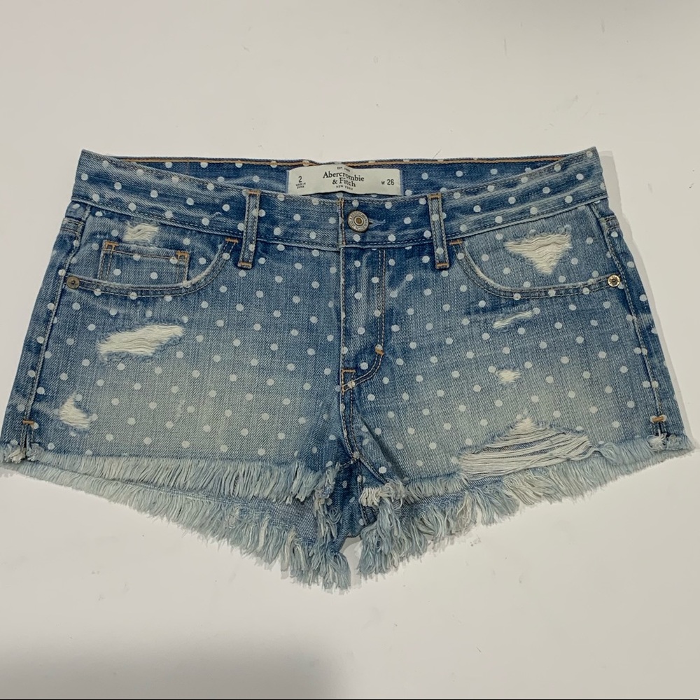 Abercrombie Denim Booty Shorts Sz 2 Distressed
